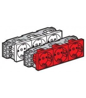Розетка Mosaic 6м 3Х2К+З немецкий стандарт с защитными шторками Legrand {PRODUCT_REFERENCE}