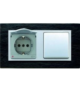 Розетка Simon 82 Nature сланец - алюминий 82917-63 82917-63