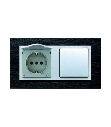 Розетка Simon 82 Nature сланец - алюминий 82917-63 82917-63