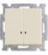 Выключатель двухклавишный с индикацией﻿ ABB Basic 55, слоновая кость 1012-0-2157