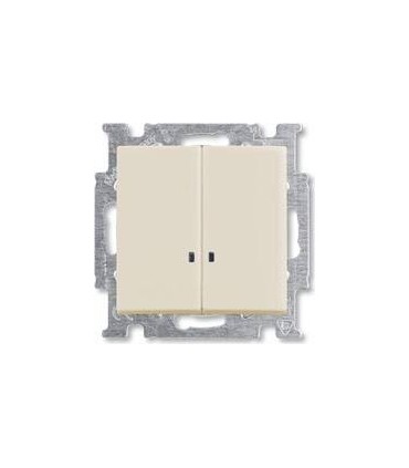 Выключатель двухклавишный с индикацией﻿ ABB Basic 55, слоновая кость 1012-0-2157