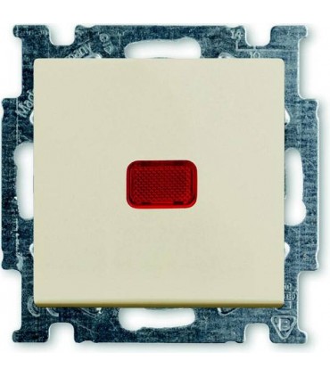 Переключатель одноклавишный﻿ проходной (с 2-х мест) с индикацией﻿ ABB Basic 55, слоновая кость 1012-0-2150