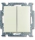 Переключатель двухклавишный﻿ проходной (с 2-х мест)﻿ ABB Basic 55, слоновая кость 1012-0-2151