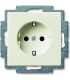 Розетка с заземлением с защитными шторками﻿ ABB Basic 55, слоновая кость 2013-0-5279