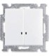 Выключатель двухклавишный с индикацией﻿ ABB Basic 55, белый 1012-0-2154