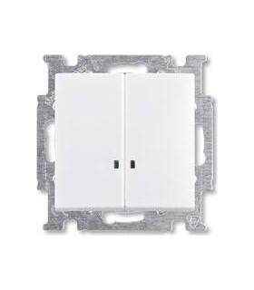 Выключатель двухклавишный с индикацией﻿ ABB Basic 55, белый 1012-0-2154