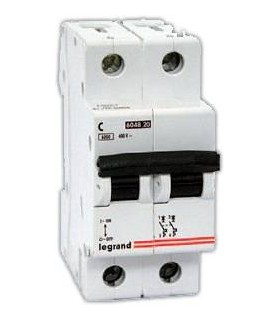 Автоматический выключатель Legrand TX3 2 фазы 25A 2М (Тип C) 6 kA 404044