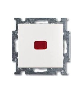 Переключатель одноклавишный﻿ проходной (с 2-х мест) с индикацией﻿ ABB Basic 55, белый 1012-0-2143