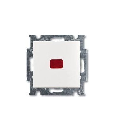 Переключатель одноклавишный﻿ проходной (с 2-х мест) с индикацией﻿ ABB Basic 55, белый 1012-0-2143