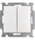 Переключатель двухклавишный﻿ проходной (с 2-х мест)﻿ ABB Basic 55, белый 1012-0-2144