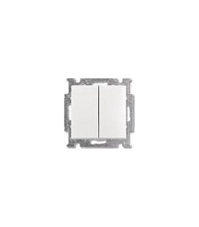 Переключатель двухклавишный﻿ проходной (с 2-х мест)﻿ ABB Basic 55, белый 1012-0-2144