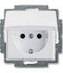Розетка с заземлением с крышкой ABB Basic 55, белый 2018-0-0350