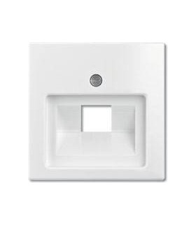 Накладка одинарной наклонной﻿ телефонной/компьютерной розетки ABB Basic 55, белый 1753-0-0096