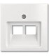 Накладка двойной наклонной﻿ телефонной/компьютерной розетки ABB Basic 55, белый 1753-0-0095