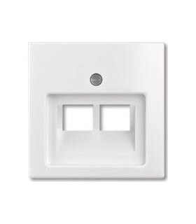 Накладка двойной наклонной﻿ телефонной/компьютерной розетки ABB Basic 55, белый 1753-0-0095