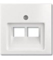 Накладка двойной наклонной﻿ телефонной/компьютерной розетки ABB Basic 55, белый 1753-0-0095