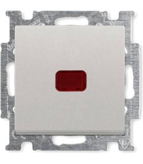 Выключатель одноклавишный с индикацией﻿ ABB Basic 55, шампань/металлик 1012-0-2165