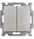 Выключатель двухклавишный ABB Basic 55, шампань/металлик 1012-0-2167