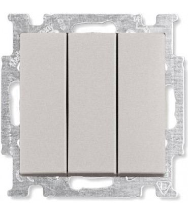 Выключатель трехклавишный﻿ ABB Basic 55, шампань/металлик 1012-0-2163
