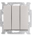 Выключатель трехклавишный﻿ ABB Basic 55, шампань/металлик 1012-0-2163