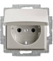 Розетка с заземлением с крышкой ABB Basic 55, шампань/металлик 2018-0-1498