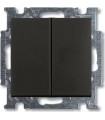 Выключатель двухклавишный ABB Basic 55, шато 1012-0-2177