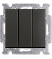 Выключатель трехклавишный﻿ ABB Basic 55, шато 1012-0-2173