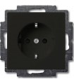 Розетка с заземлением с защитными шторками﻿ ABB Basic 55, шато 2013-0-5338