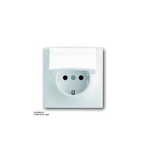 Розетка с заземлением с крышкой ABB Impuls, альпийский белый 2018-0-0992