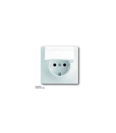 Розетка с заземлением с крышкой ABB Impuls, альпийский белый 2018-0-0992