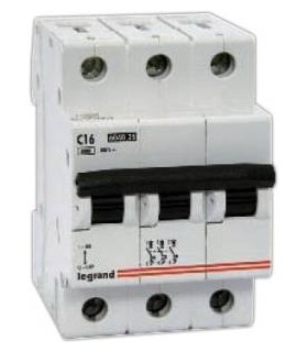Автоматический выключатель Legrand TX3 3 фазы 63A 3М (Тип C) 6 kA 404062