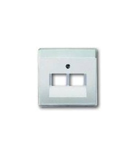 Накладка двойной телефонной розетки ABB Pure, сталь 1803-02-866