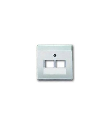Накладка двойной телефонной розетки ABB Pure, сталь 1803-02-866