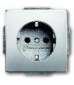Розетка с заземлением ABB Pure, сталь 20 EUC-866