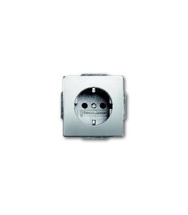 Розетка с защитными шторками ABB Pure, сталь 20 EUCKS-866