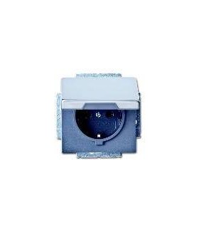 Розетка с крышкой ABB Pure, сталь 20 EUK-866