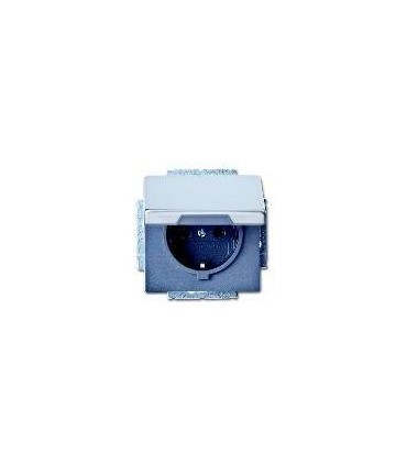 Розетка с крышкой ABB Pure, сталь 20 EUK-866