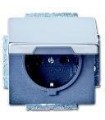 Розетка с крышкой ABB Pure, сталь 20 EUK-866