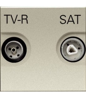 Розетка TV/R-SAT, единственная (2 мод﻿уля) ABB Niessen Zenit, шампань N2251.3 CV
