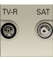Розетка TV/R-SAT, единственная (2 мод﻿уля) ABB Niessen Zenit, шампань N2251.3 CV