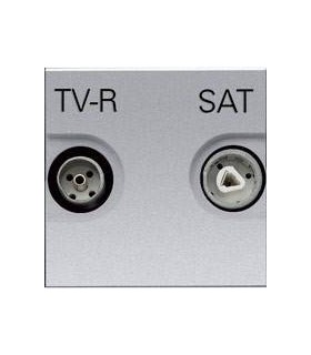 Розетка TV/R-SAT, единственная (2 мод﻿уля) ABB Niessen Zenit, серебро N2251.3 PL