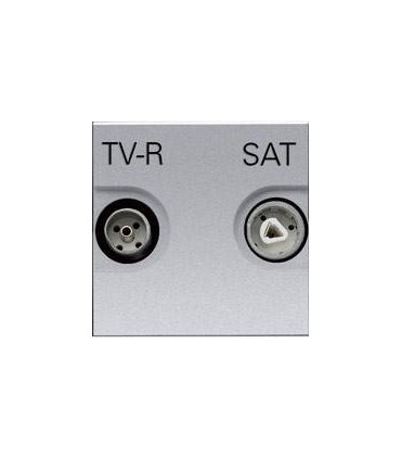 Розетка TV/R-SAT, единственная (2 мод﻿уля) ABB Niessen Zenit, серебро N2251.3 PL
