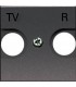 Накладка для TV-R розетки (2 мод﻿уля) ABB Niessen Zenit, антрацит N2250.8 AN