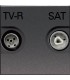 Розетка TV/FM/SAT единственная (2 мод﻿уля) ABB Niessen Zenit, антрацит N2251.3 AN