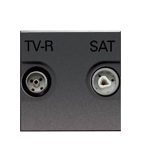 Розетка TV/FM/SAT единственная (2 мод﻿уля) ABB Niessen Zenit, антрацит N2251.3 AN