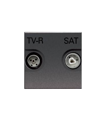 Розетка TV/FM/SAT единственная (2 мод﻿уля) ABB Niessen Zenit, антрацит N2251.3 AN