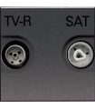 Розетка TV/FM/SAT единственная (2 мод﻿уля) ABB Niessen Zenit, антрацит N2251.3 AN