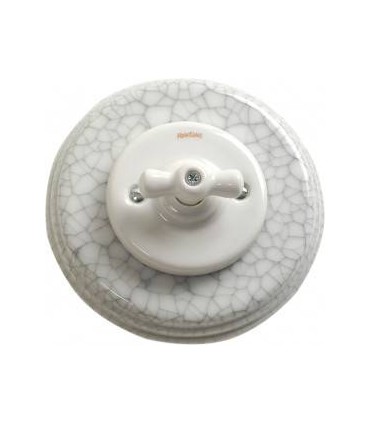 Поворотный выключатель Fontini Garby Colonial рамка старый фарфор, ручка фарфор 31801092