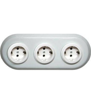 3-ая розетка Fontini Garby Colonial белый фарфор 31803172