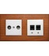Розетка R/TV и SAT + розетка RJ 12 и RJ 45 Fontini F-37 рамка дерево вишня 37802022